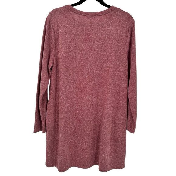 Umgee Floral Embroidered Heathered Knit Dress Medium Mauve Pink - Picture 7 of 8